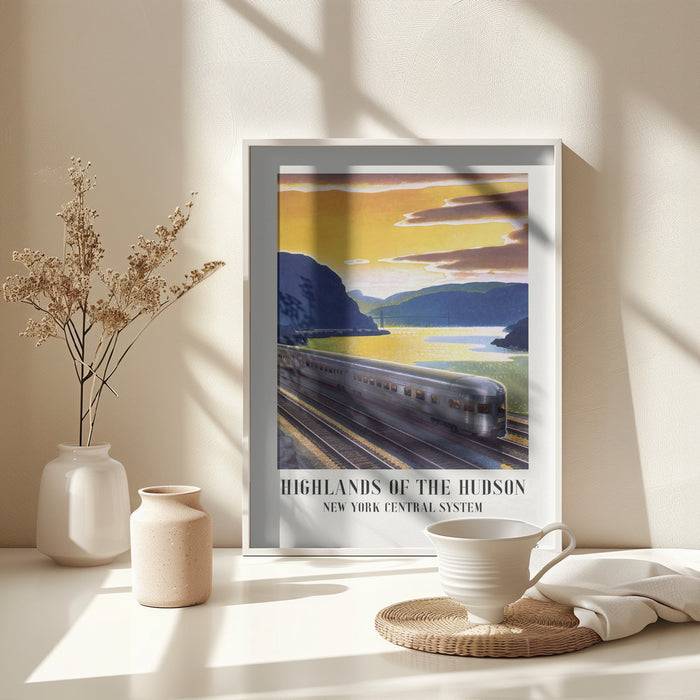 Highlands of the Hudson  New York Central System Framed Art Modern Wall Decor