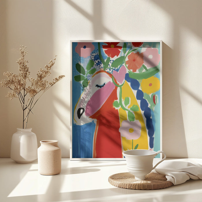 The Flower Horse Framed Art Modern Wall Decor