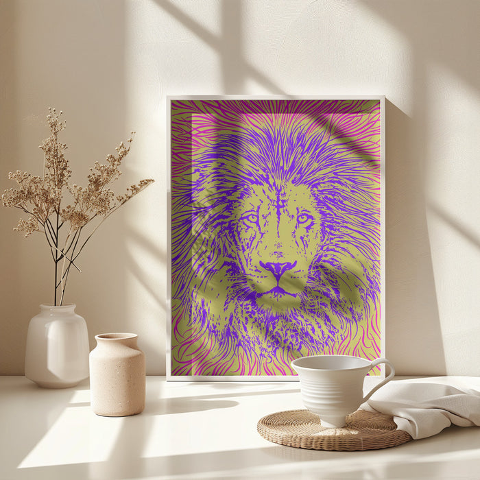 Lion Portrait – King of the Beasts Framed Art Modern Wall Decor