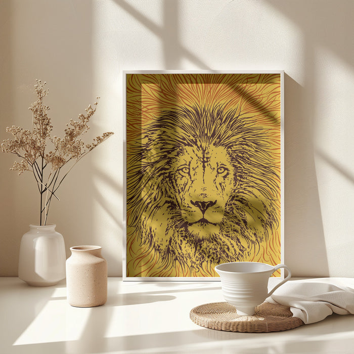 Lion Portrait – King of the Beasts Framed Art Wall Decor