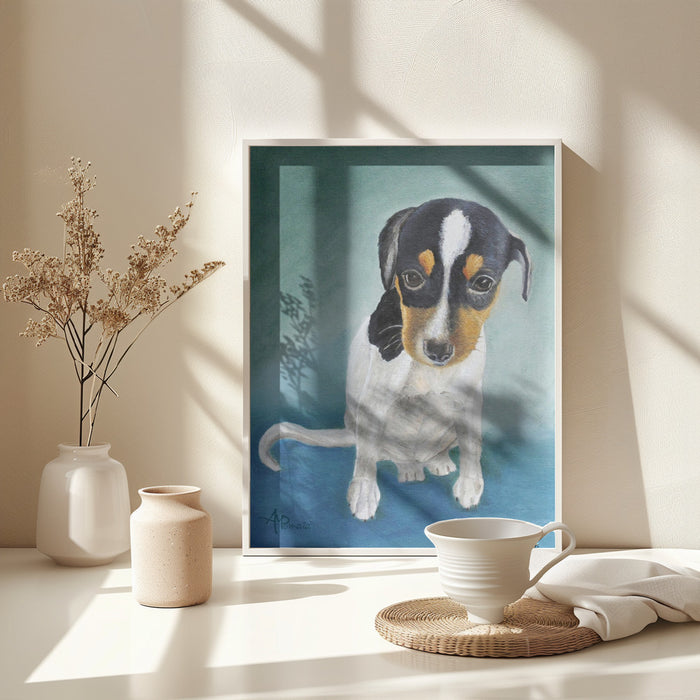 Doe Eyed Puppy Framed Art Modern Wall Decor