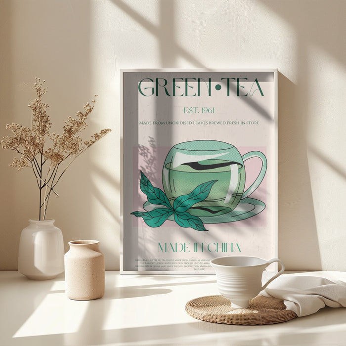 Green Tea  Framed Art Modern Wall Decor