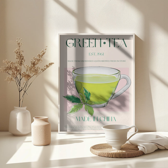 Green Tea Framed Art Modern Wall Decor