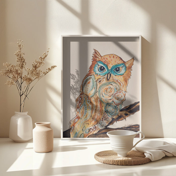 Wise Owl Framed Art Wall Decor