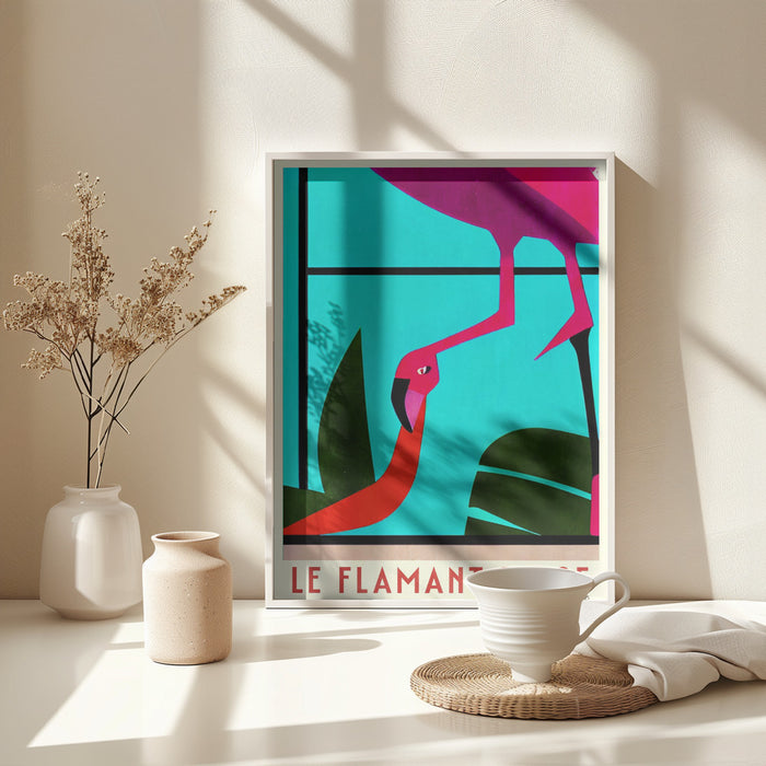 Le Flamant Rosé Framed Art Wall Decor