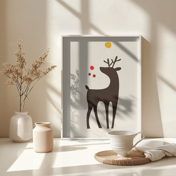 Rudolph Searching for His Nose Framed Art Wall Decor