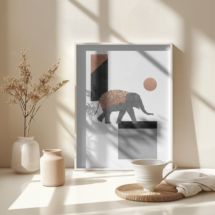 Elephant Mosaic I Framed Art Modern Wall Decor