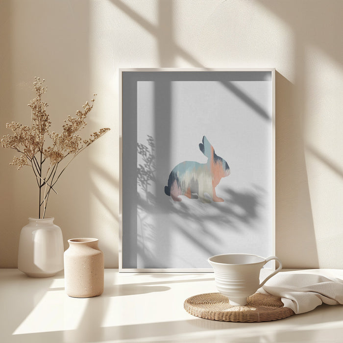 Pastel Rabbit Framed Art Wall Decor