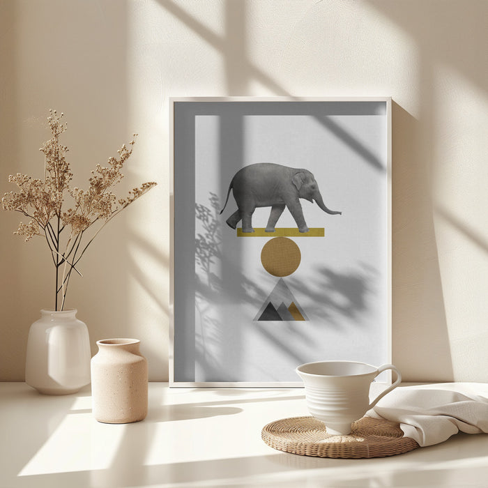 Tribal Elephant Framed Art Wall Decor