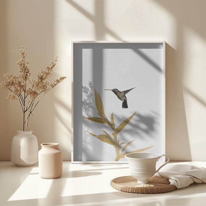 Hummingbird & Flower Ii Framed Art Wall Decor