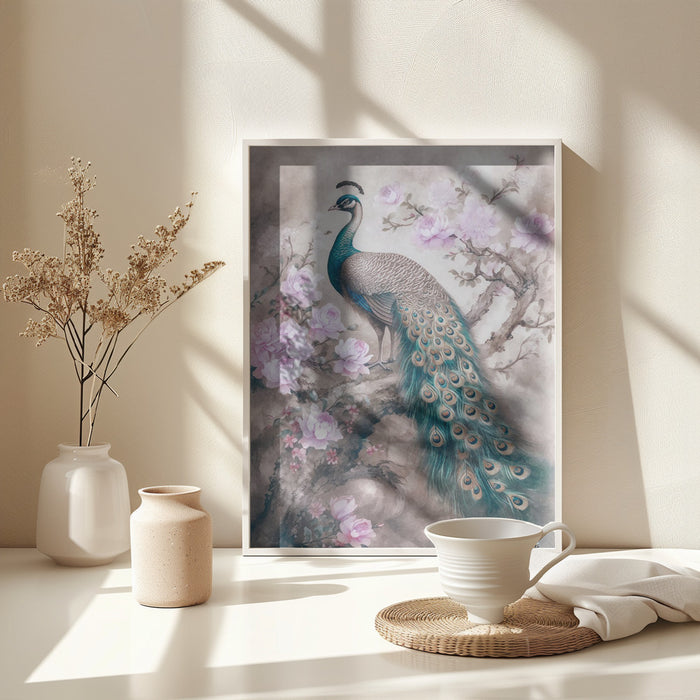 Peacocks Romance Garden Framed Art Wall Decor