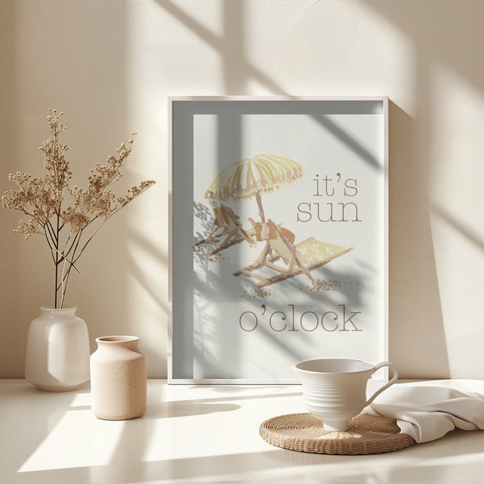 Sun Oclock Framed Art Modern Wall Decor