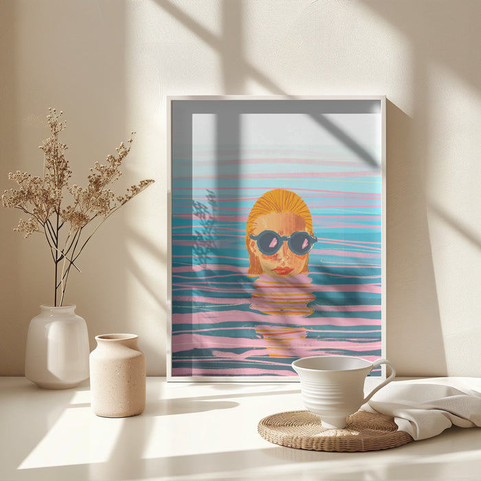 Ocean swim Framed Art Wall Decor