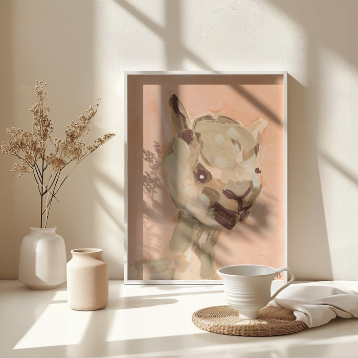 Coral Alpaca Framed Art Wall Decor