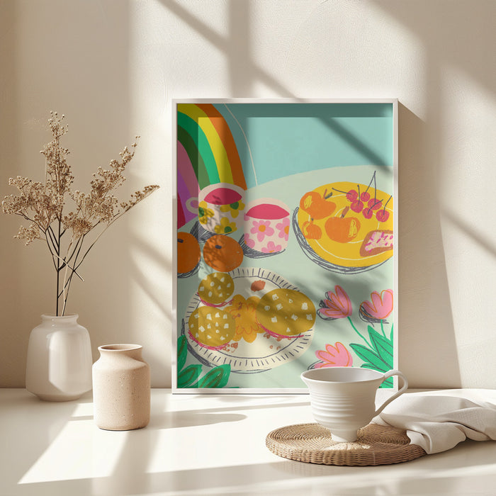 Cherry tea Framed Art Wall Decor