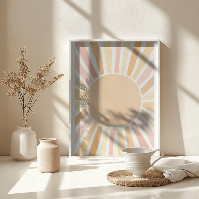 Boho sun Framed Art Wall Decor