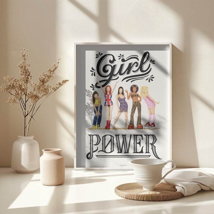 Girl Power Framed Art Modern Wall Decor