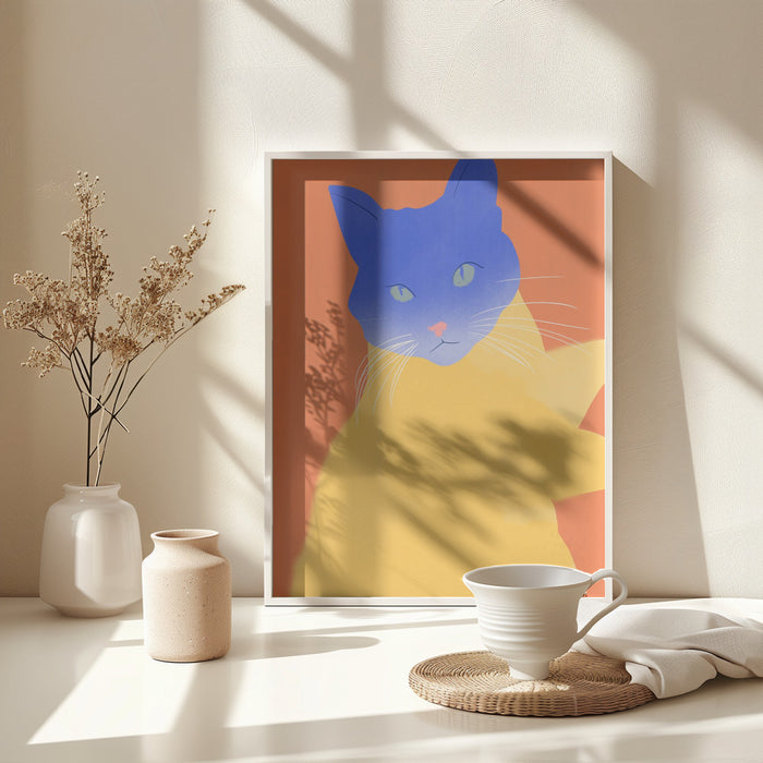 Blue Fur Framed Art Wall Decor