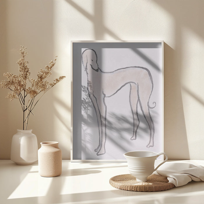 Pastel hound Framed Art Wall Decor