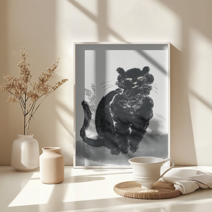 Portrait of a black cat Framed Art Wall Decor