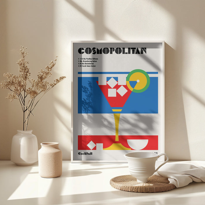 Cosmopolitan Bauhaus Cocktail Framed Art Modern Wall Decor