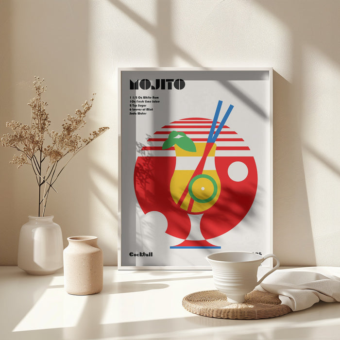 Mojito Bauhaus Cocktail Framed Art Wall Decor