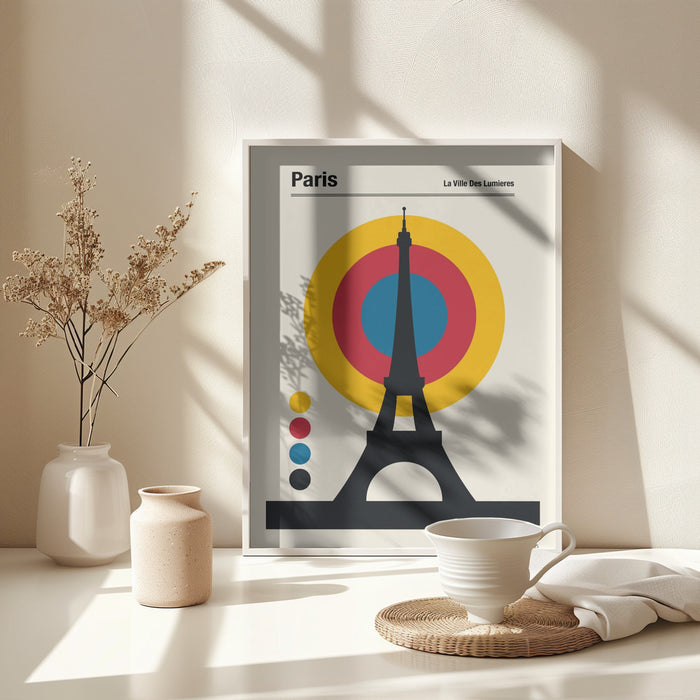 Paris Eiffel Tower Retro travel Print Framed Art Modern Wall Decor