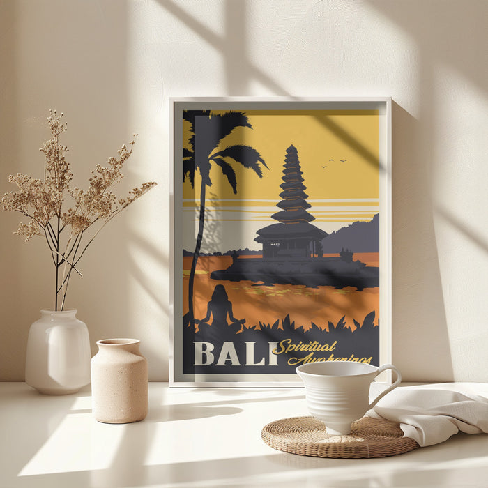 Bali Travel Print Framed Art Modern Wall Decor