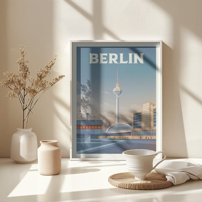 Berlin Cityscape Travel Print Framed Art Modern Wall Decor