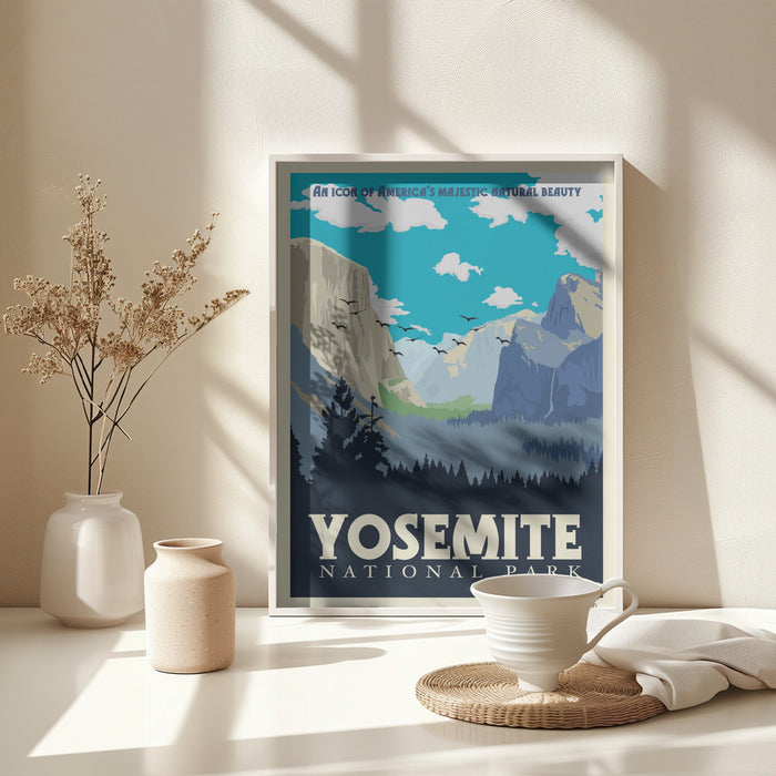 Yosemite National Park Travel Print Framed Art Modern Wall Decor