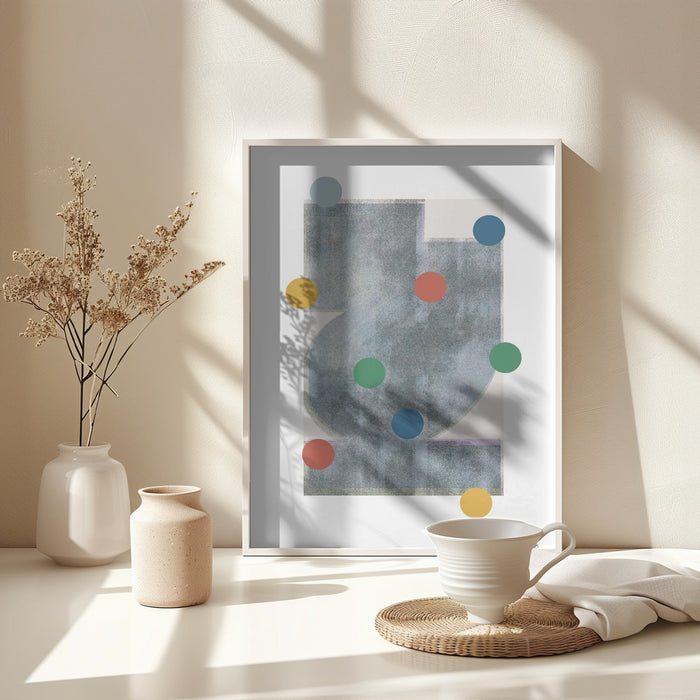 Retro Dots No2. Framed Art Modern Wall Decor