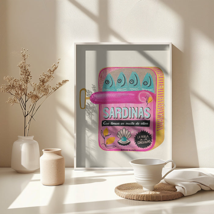 Sardines Tin Can Framed Art Wall Decor