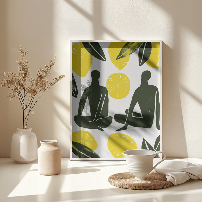 Lemon Day Framed Art Modern Wall Decor