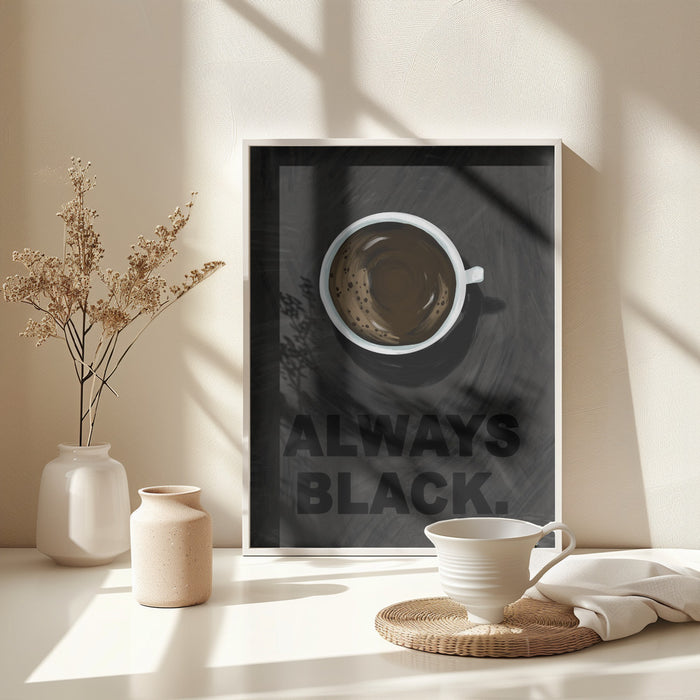 Black Coffee Framed Art Modern Wall Decor