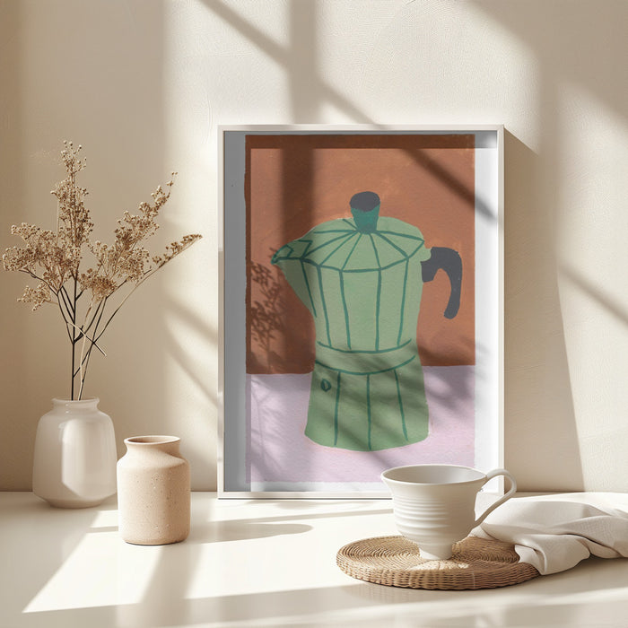 The Coffee Pot Framed Art Modern Wall Decor