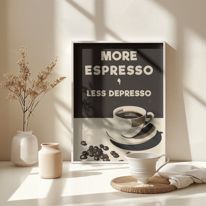 More Espresso - Less Depresso Framed Art Wall Decor