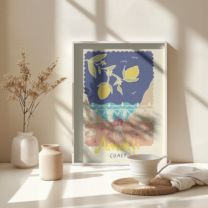 Amalfi Coast Framed Art Modern Wall Decor