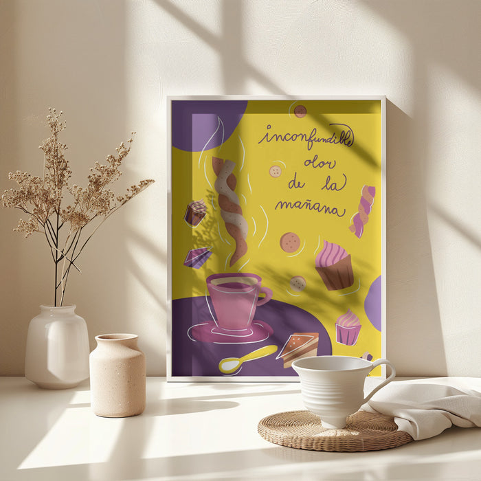 Inconfundible Yellow Framed Art Wall Decor