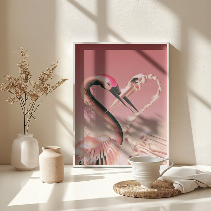 Two Cranes Framed Art Wall Decor