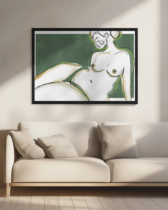 Sensuality (Green Version) Landscape Framed Art