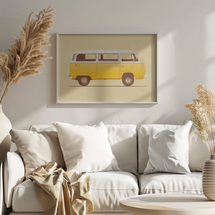 Yellow Van Landscape Framed Art