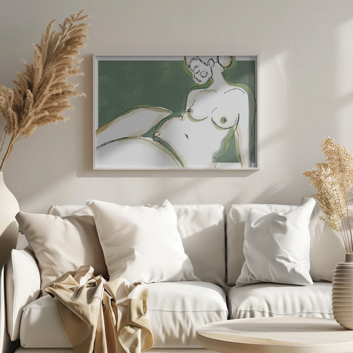 Sensuality (Green Version) Landscape Framed Art