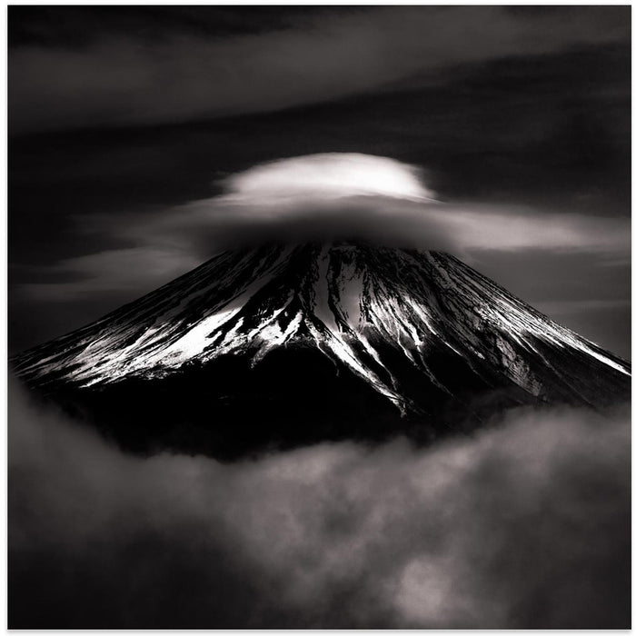 The last Fujiyama in Heisei Square Canvas Art Print