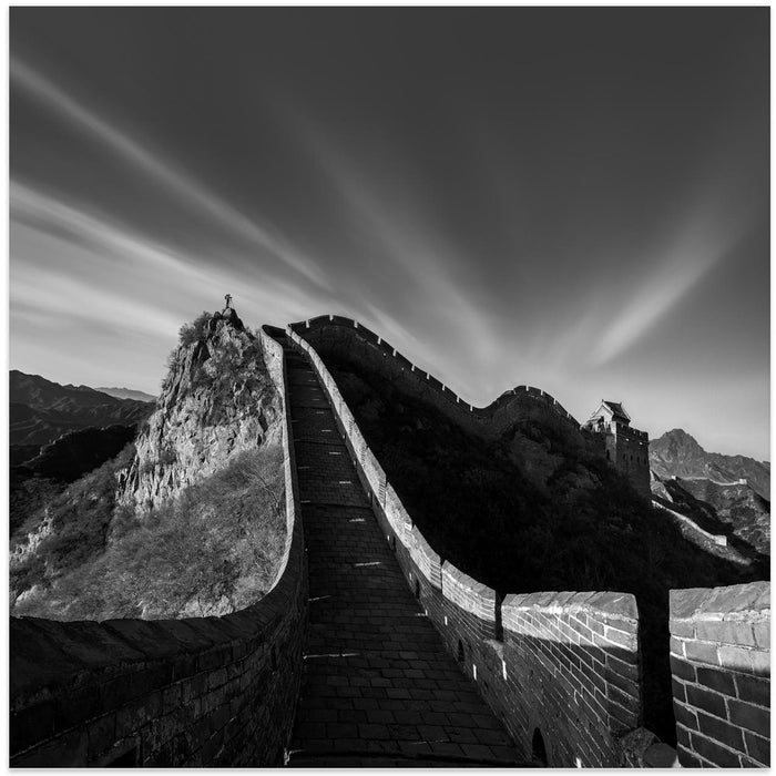 Photographing the Great Wall Square Canvas Art Print