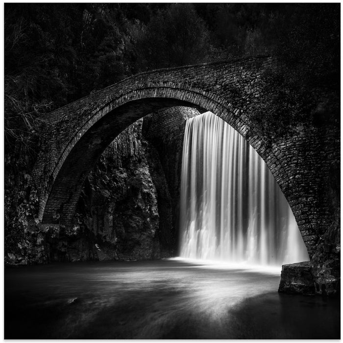 Paleokaria Waterfall Square Canvas Art Print