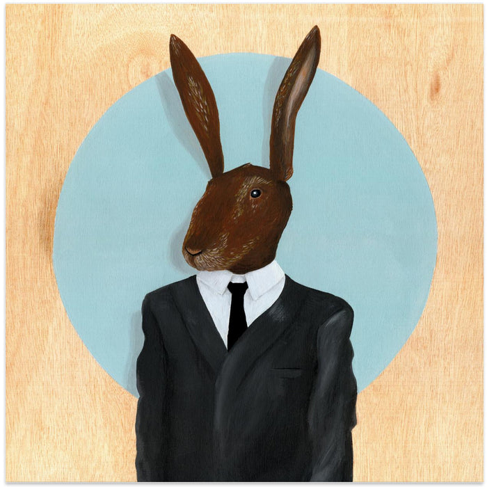 David Lynch Rabbit Square Canvas Art