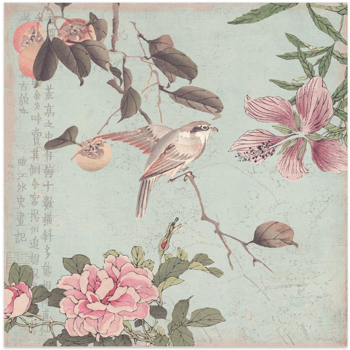 Chinoiserie No3 Square Canvas Art Print