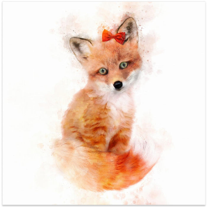 Baby Fox Square Canvas Art