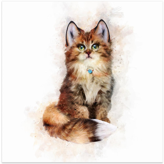 Baby Cat Square Canvas Art