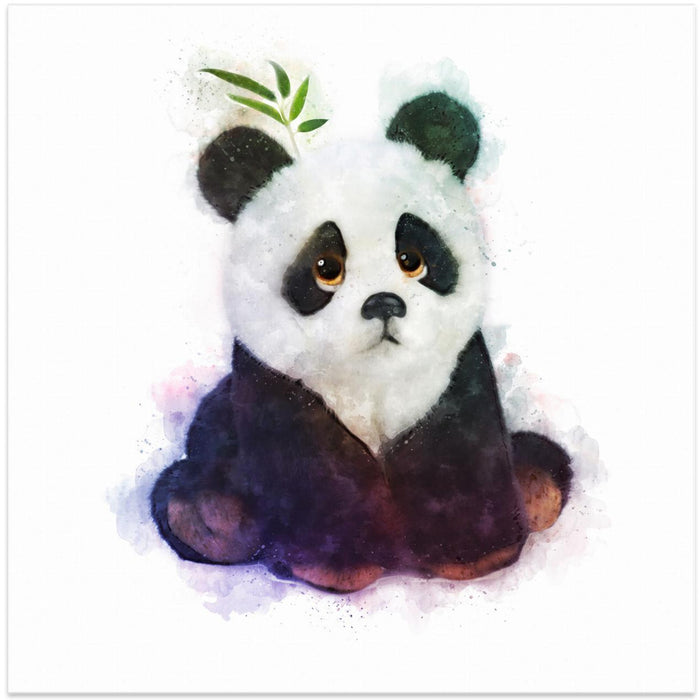 Baby Panda Square Canvas Art Print